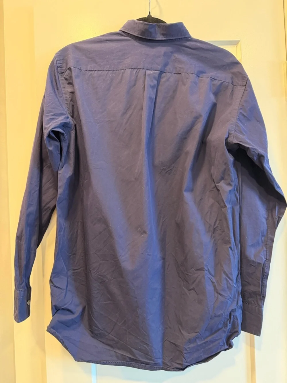 +J Uniqlo Supima Cotton Regular Fit Long Sleeve Navy Shirt - Picture 6 of 8